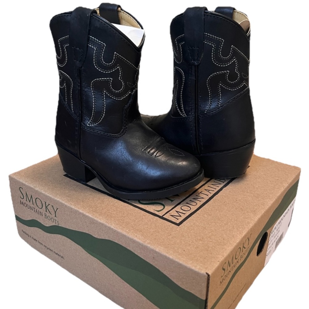 EUC Toddler’s Smoky Mountain Boots 3032T “Denver” Black Western Boot size 7